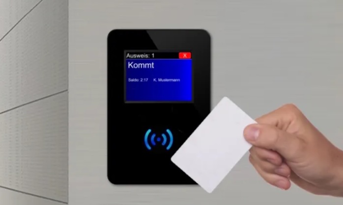 ChipDrive-Terminal beim Stempeln